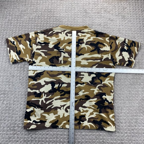 Foot Locker Camo Shirt Men Medium M Brown Black Camouflage Military Hunting Tee - Picture 5 of 7